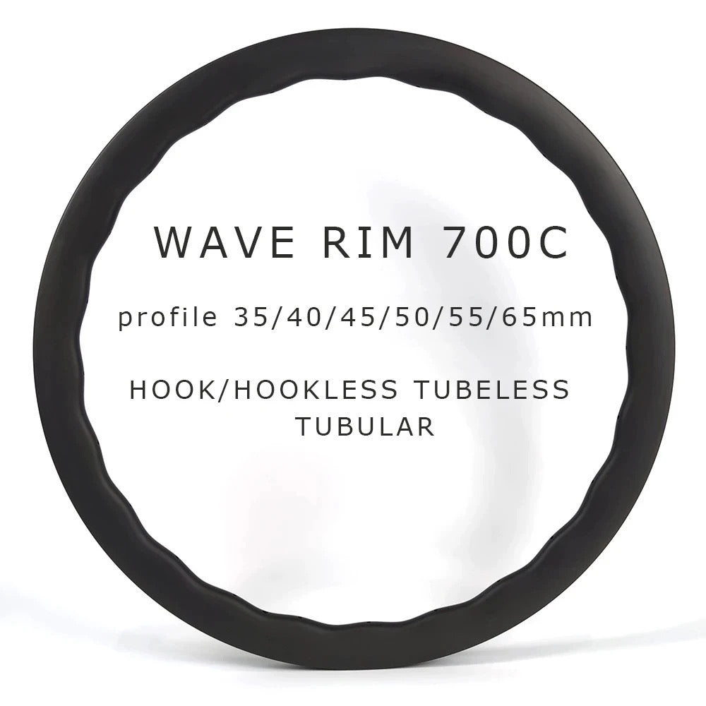 Carbon fiber wavy rims for road bike - aerodynamic wave profile | BikeCarbonParts